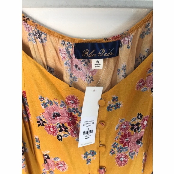 Francesca’s Yellow Floral Button Down Dress - Picture 6 of 7